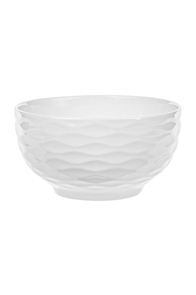 OEM Bol alb din porțelan 650 ml, model reliefat, dungi elegante, elegant și p...
