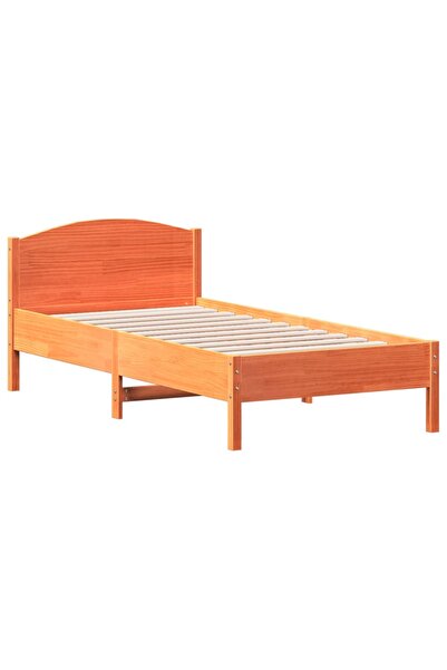 vidaxl Cadru pat fără saltea, maro ceruit, 90x190 cm, lemn masiv pin