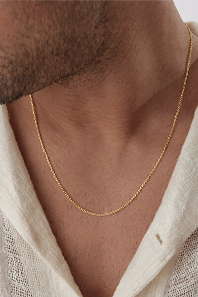 Ricco Jewellery 14 K Altın Kaplama 925 Ayar Gümüş Unisex Forse Zincir
