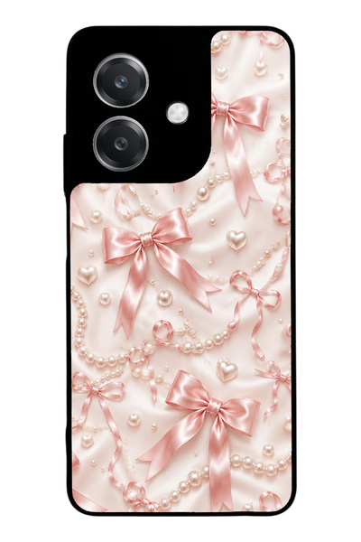 Spoyi Oppo A3 Glossy Phone Case with Blush Pearl Bow Design