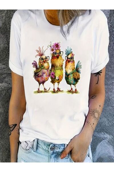 COZYWEAR Colorful Printed Oversize Women's T-Shirt