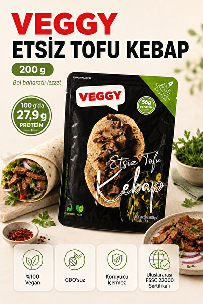 Veggy %100 Vegan Etsiz Tofu Kebap 200 gr