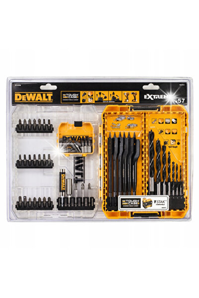 Dewalt SET DE BROȘURI ȘI BITURI PENTRU LEMN 57 BUC.