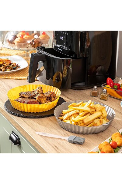 InnovaGoods Set 2 forme din silicon pentru Air Fryer cu pensulă inclusă – ant...