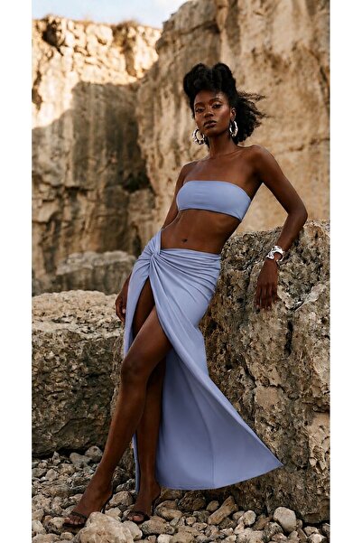 DEEP BEACH Side knotted Skirt