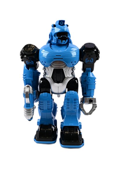 Midex Robotul merge, trage, aprinde, figurina albastră.