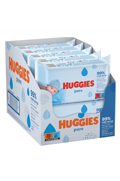 Huggies Șervețele umede Pure, fără alcool, 99% apă, 10 pachete x 56, 560 bucăți