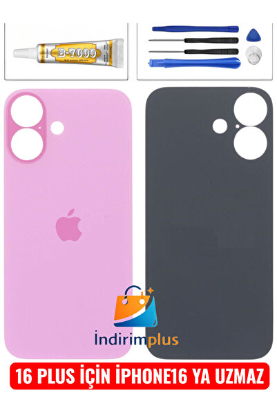indirimplus iPhone 16 Plus Arka Kapak Lenssiz Pembe Renk iPhone 16 Plus Arka ...