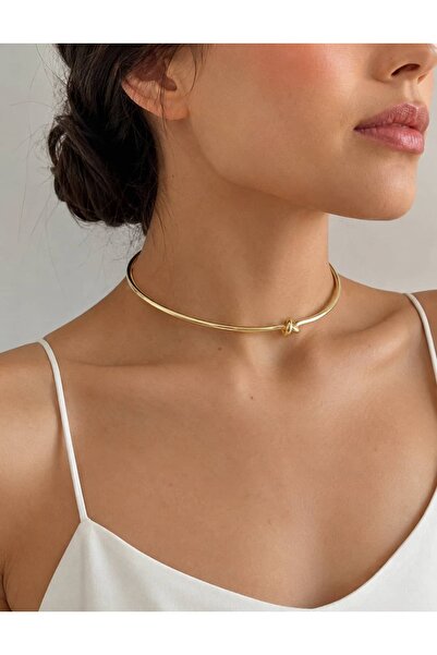 Jerie Gold Düğüm Model Choker Kolye