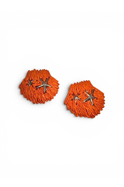 Coral Star Hasır Küpe – Turuncu