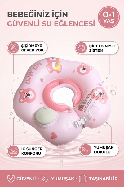 UPSTYLE Kendinden Şişen Bebek Boyun Simidi Süngerli Çift Tokalı Emniyet Kilit...