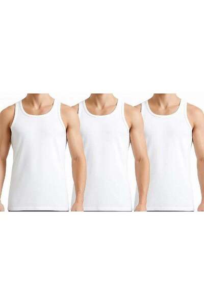 doneel Cotton Tank Top Undershirt, White, Pack of 3, Mens vest, Size XL
