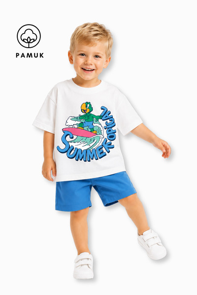 difa kids Tricou de vară pentru băieți, cu mânecă scurtă, cu imprimeu Papagal