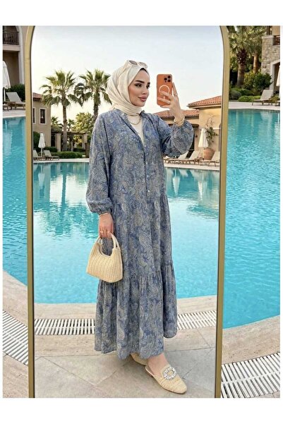 MissPuL Women's Buttoned Modal Fabric Flowy Long Dress