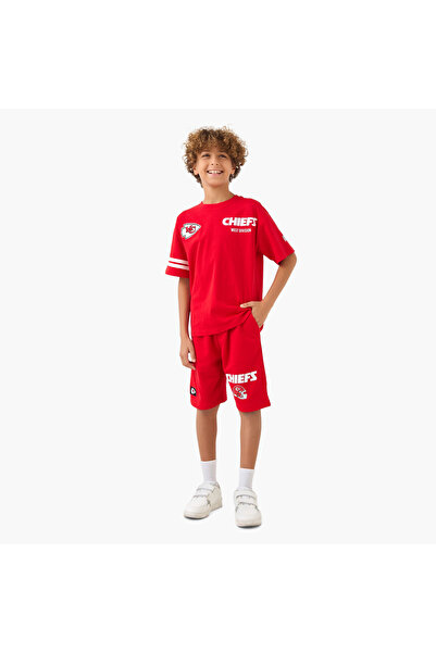 NFL XYZ Crew Neck Short Sleeve T-shirt and Shorts Set with Drawstring Closure