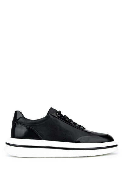 Tamer Tanca Erkek Hakiki Deri Siyah Sneakers & Spor Ayakkabı