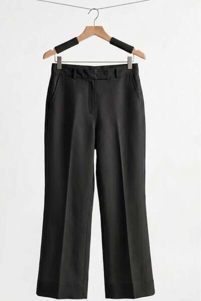 Raneel Kazançlı Alışveriş Women's Spanish Flare Double Buttoned Fabric Trouse...