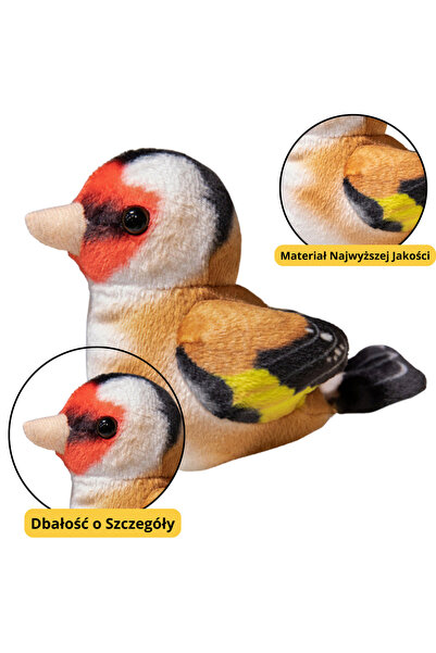 LeanToys Pasăre mică de pluș, Măcăleagă albastră, Cinteză, 10cm