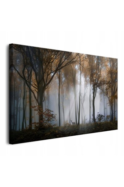 Naklejkomania Tablou pe panza, pentru camera de zi, decor mural, padure miste...