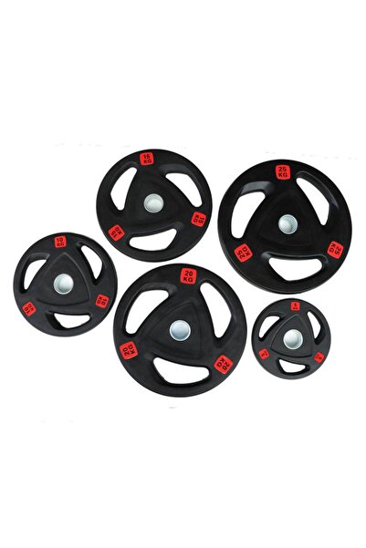 miracle fitness 7 Ft Olympic Bar with Tri Grip Black Olympic Plates Set | 80 Kg