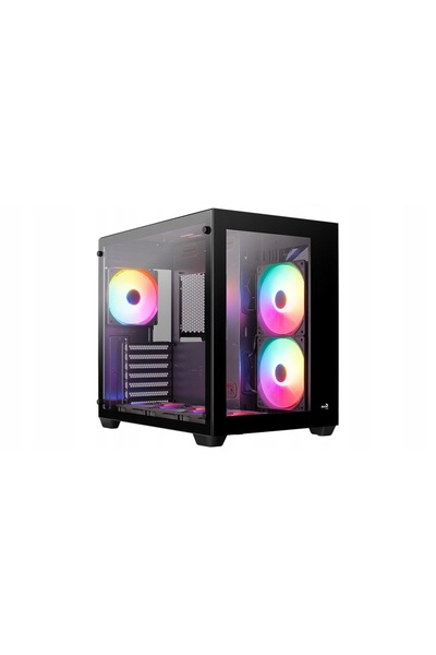 Kraft&dele Carcasă PC Aerocool Dryft-BK-V1 FRGB Midi Tower ATX cu fereastră, ...