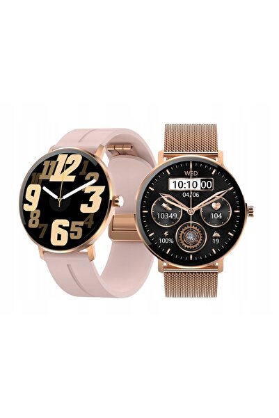 KIANO Smartwatch Venus Auriu Roz NFC AMOLED + curea suplimentară