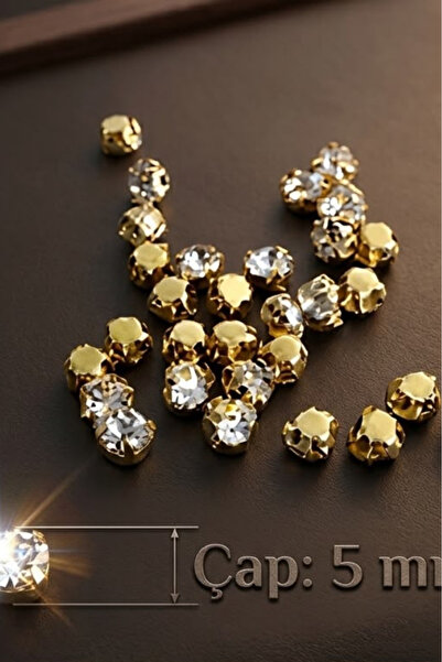 Hobi Goom Crystal Stone Gold Case - Gold Color Slotted Stitched Textile, Kaft...
