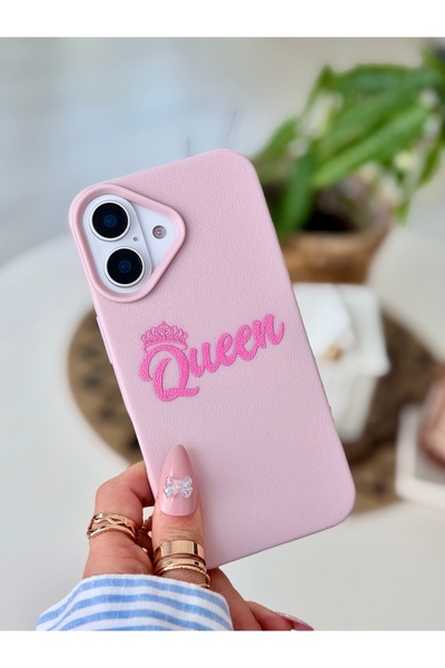 Go Aksesuar Iphone 16 Uyumlu Baskı QUEEN Tasarımlı Esnek Koruyucu Silikon Kılıf