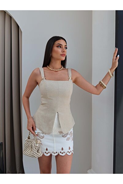 ESRAHELVACI Accessory Strap Linen Blouse