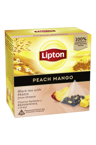 Lipton Ceai negru aromatizat piersica Mango Lipton, 20 pcs