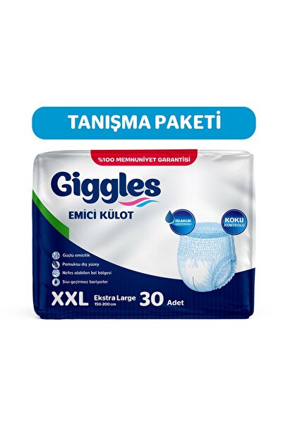 giggles Yetişkin Emici Külot Bez XXLarge Bel Ölçüsü 170+cm Islaklık Göstergel...