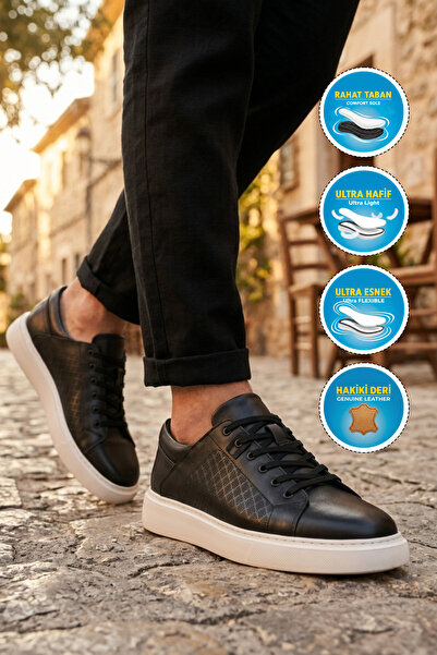 WALKWAY Ayakmod Premium 2660 m Large Size Black Men's Casual Shoes