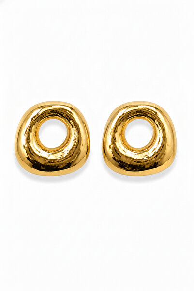Jack Ferrero Modern Asymmetric Gold Color Hoop Earrings for Women Stylish and...