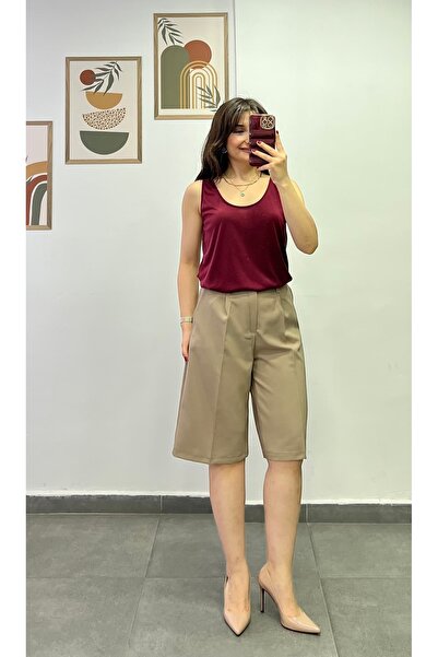 bydenizcollection Fabric Capri with Side Pockets and Pocket Appearance on the...
