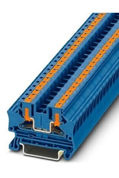 Phoenix Conector de șină 2 fire 4mm² albastru PTV 4 BU cu clemă Push-in