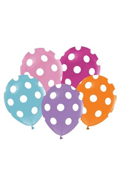 Godan Set 5 baloane cu buline, Godan, Latex, 12 inch, Multicolor