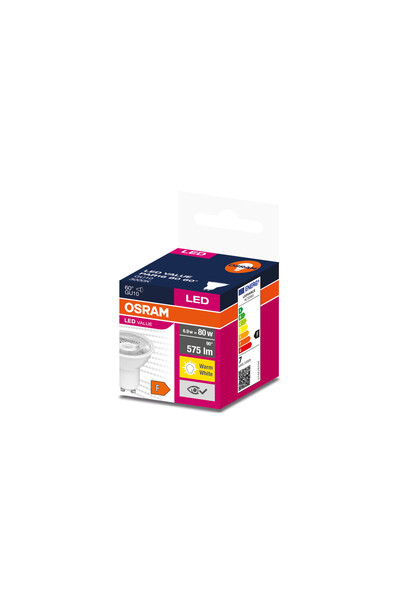 Ledvance Bec LED, Osram, GU10, 6.9W, 575 lm, Clasa F, 3000K, Alb