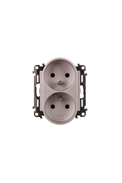 Legrand Priză dublă Valena Life 16A aluminiu (753390)