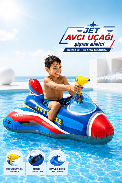 YILDIRIM OYUNCAK Tutmaçlı Jet Avcı Uçağı Şişme Binici 117×104 cm – Su Atan Ta...