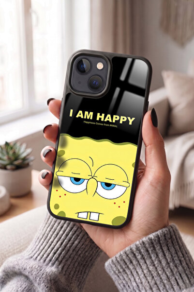 Snacase Apple iPhone 13 / 14 Uyumlu Sünger Bob Tasarımlı Glossy Premium Kılıf