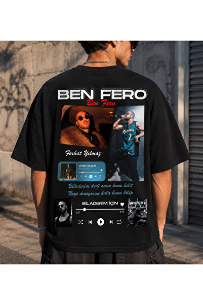 shidumanlar Oversize Unisex Geniş Kalıp BEN FERO Özel Tasarım Baskılı Pamuklu...