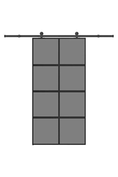 vidaxl Ușă glisantă cu sticlă securizată și set de feronerie din aluminiu