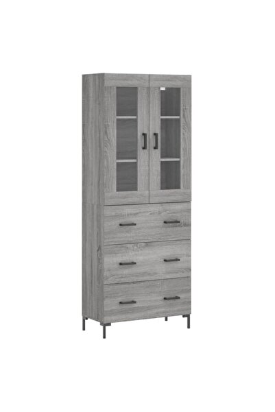 vidaxl Dulap înalt, gri Sonoma, 69,5 x 34 x 180 cm, lemn prelucrat