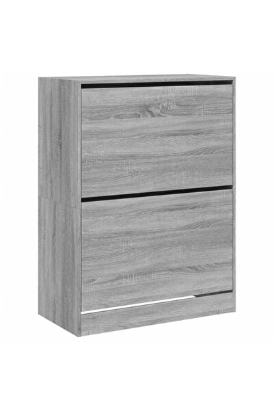vidaxl Pantofar cu 2 sertare rabatabile, gri Sonoma, 80 x 42 x 108 cm