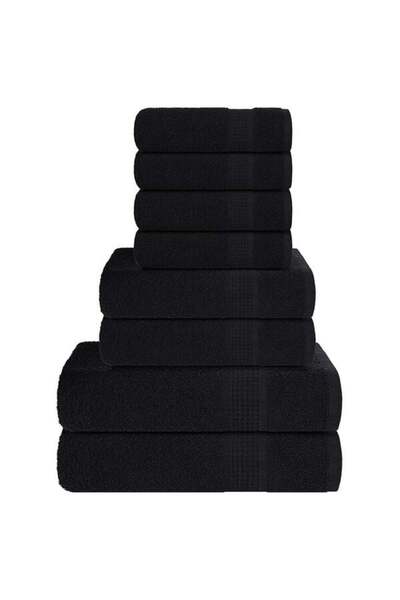 vidaxl Set de prosoape FROGN, 8 piese, negru, 360 g/m²