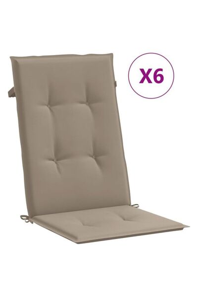 vidaxl Perne pentru scaun cu spătar înalt, 6 buc., gri taupe, 120 x 50 x 3 cm...
