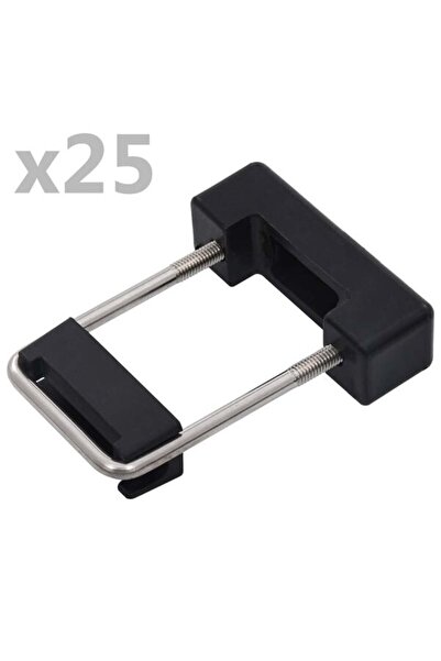 vidaxl Clemă în U cu stâlp de plastic pentru gard, 60 x 40 mm, 25 seturi