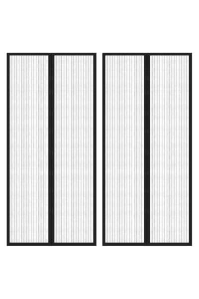 vidaxl Perdea magnetică anti-insecte pentru ușă, 2 bucăți, negru, 210 x 90 cm