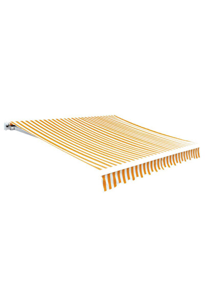 vidaxl Pânză pentru copertină, galben și alb, 6 x 3 m (cadru nu este inclus)