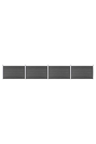 vidaxl Set panouri gard, Negru, 699 x 105 cm, WPC